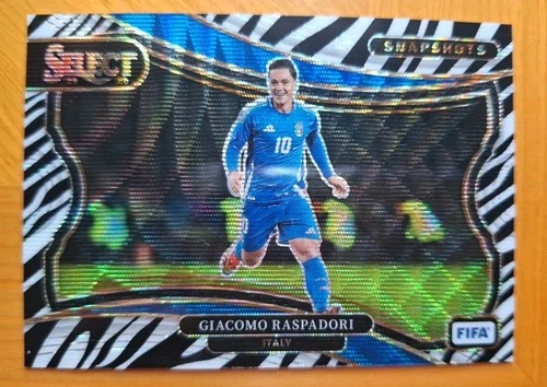 Giacomo Raspadori 2024 Panini Select Zebra Prizm