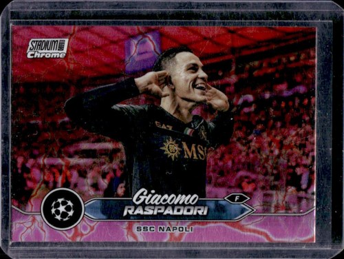 Giacomo Raspadori 2024 Topps Stadium Club Chrome Pink/Red Refractor