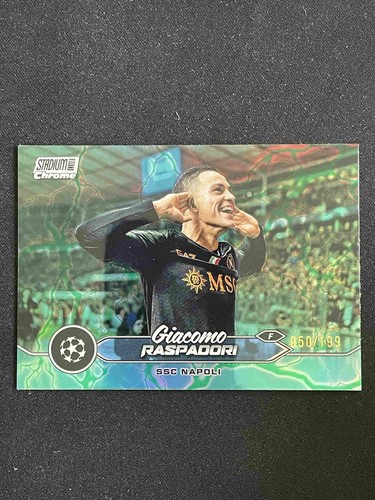 Giacomo Raspadori 2024 Topps Stadium Cromo Verde /199
