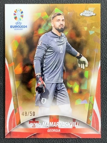 Giorgi Mamardashvili 2024 Topps Cromo Zafiro UEFA Euro Oro /50