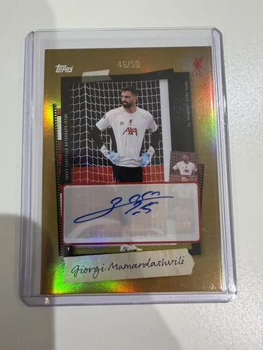 Giorgi Mamardashvili 2025 Topps Liverpool Focus Gold /50