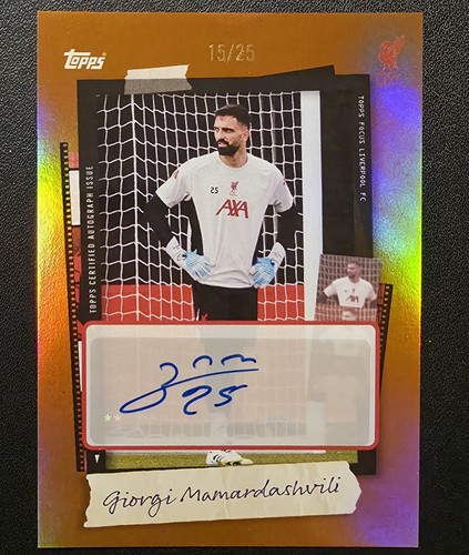 Giorgi Mamardashvili 2025 Topps Liverpool Focus Orange /25