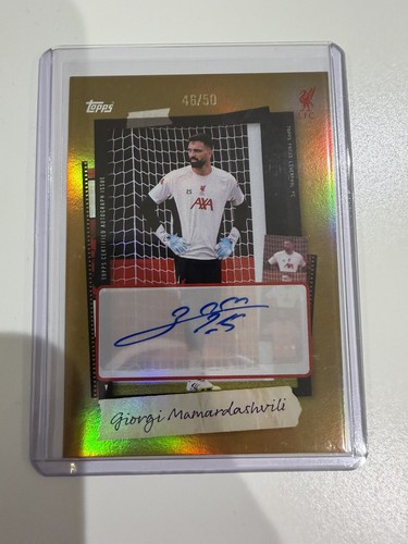 Giorgi Mamardashvili 2025 Topps Liverpool Focus Oro /50