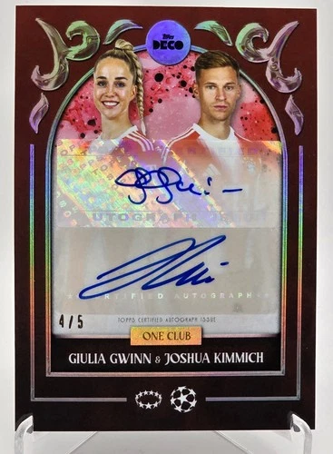 Giulia Gwinn & Joshua Kimmich 2025 Topps Deco UEFA Red /5