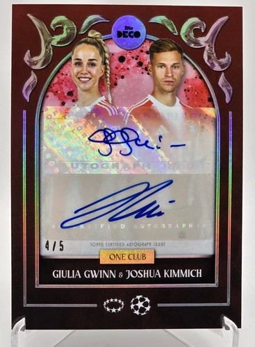 Giulia Gwinn & Joshua Kimmich 2025 Topps Deco UEFA Rosso /5