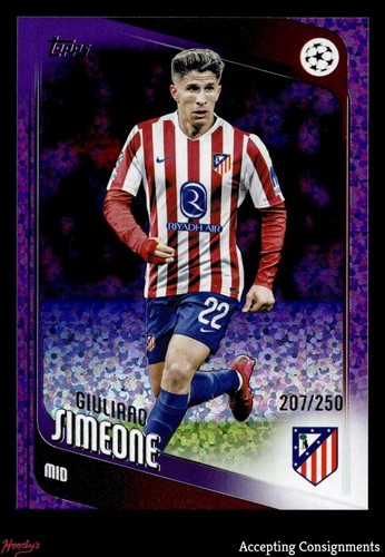 Giuliano Simeone 2025 Topps UEFA Club Competitions Purple Raindrops /250