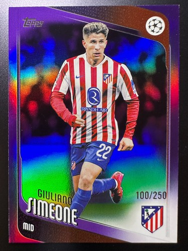 Giuliano Simeone 2025 Topps UEFA Club Competitions Purple Refractor /250
