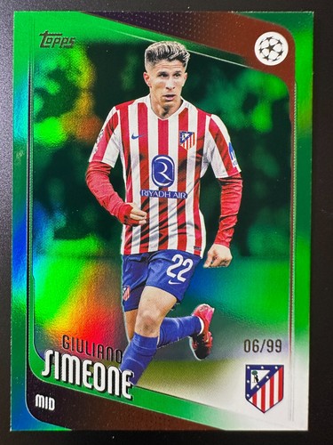Giuliano Simeone 2025 Topps UEFA Club Competizioni Green Refractor /99