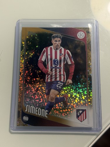 Giuliano Simeone 2025 Topps UEFA Clubes Competiciones Gold Refractor /50