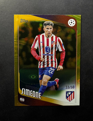 Giuliano Simeone 2025 Topps UEFA Flagship Gold Raindrops /50