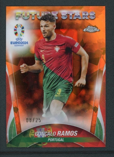 Gonçalo Ramos 2024 Topps Chrome Orange Ice Cracked /25