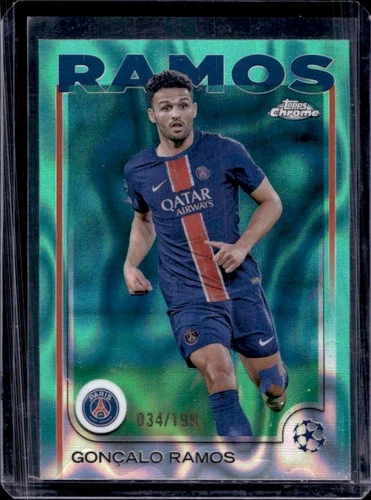 Gonçalo Ramos 2024 Topps Chrome UEFA Aqua Lava Refractor /199