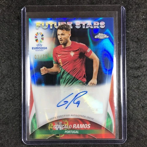 Gonçalo Ramos 2023 Topps Chrome UEFA Euro Blue Lava 3/75