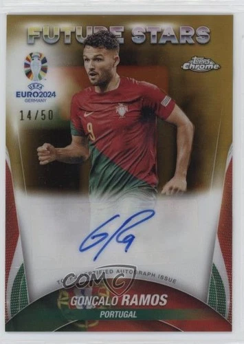 Goncalo Ramos 2024 Panini Chrome UEFA Euro Gold Refractor 14/50