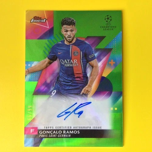 Goncalo Ramos 2023 Topps Finest Green Fluorescent Refractor /99