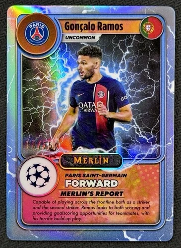 Goncalo Ramos 2023 Topps Merlin Chrome Blue Lightning /75