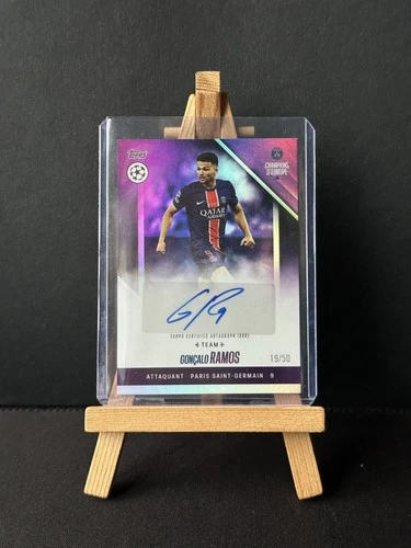 Goncalo Ramos 2024 Topps PSG Champions d'Europe Purple Foil /50