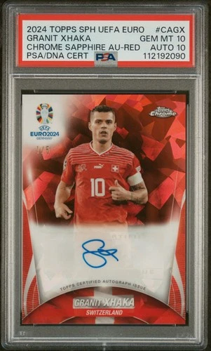 Granit Xhaka 2024 Topps Cromo Zaffiro UEFA Euro Rosso 1/5