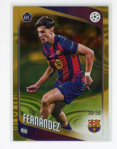 Guille Fernández 2025 Topps UEFA Gold Foil /50
