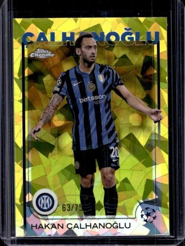 Hakan Calhanoglu 2024 Topps Chrome Sapphire Yellow /75