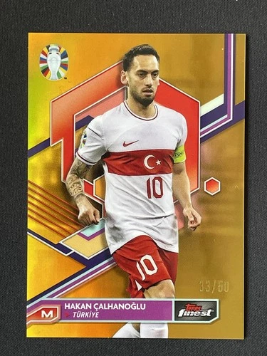 Hakan Calhanoglu 2023 Topps Finest Gold Refractor 33/50