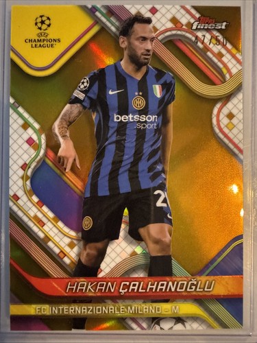 Hakan Calhanoglu 2024 Topps Finest Gold Refractor /50