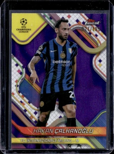 Hakan Calhanoglu 2024 Topps Finest Purple Lava Refractor /199