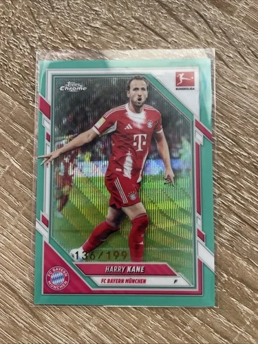 Harry Kane 2026 Topps Chrome Bundesliga Aqua 136/199