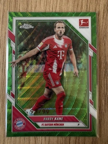 Harry Kane 2025 Topps Chrome Green Wave /99