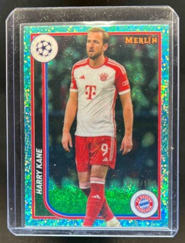 Harry Kane 2024 Topps Chrome Merlin Aqua Speckle Refractor /199