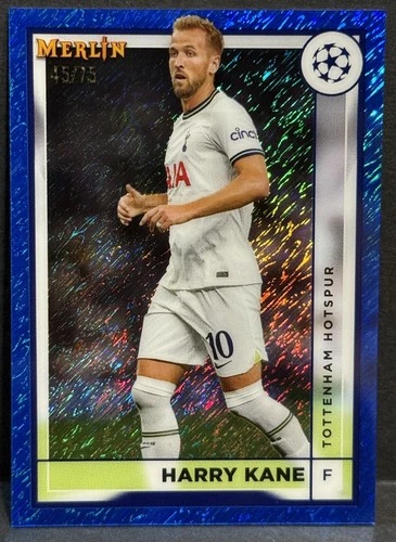 Harry Kane 2022 Topps Chrome Merlin Blue Shimmer /75