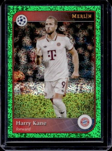 Harry Kane 2024 Topps Merlin Chrome Green Speckle Refractor /99