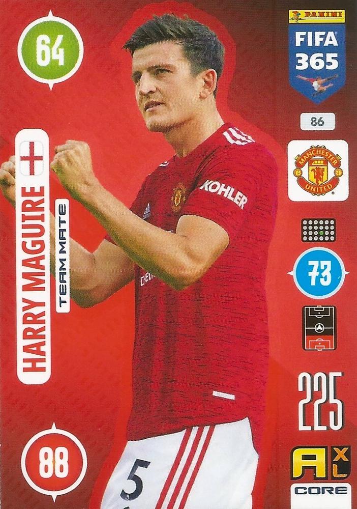 Harry Maguire 2021 Panini Adrenalyn XL FIFA 365