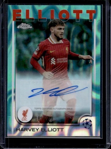 Harvey Elliott 2024 Topps Chrome Aqua Lava Refractor /199