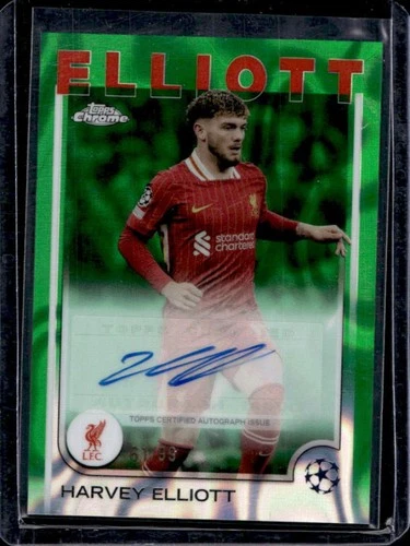 Harvey Elliott 2024 Topps Cromo UEFA Verde Lava Refractor /99