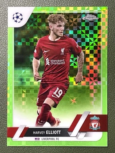 Harvey Elliott 2023 Topps Cromo UEFA Verde Neón X-Fractor /399