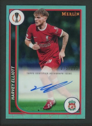 Harvey Elliott 2024 Topps Merlin Chrome Aqua /199