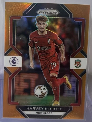Harvey Elliott 2023 Panini Prizm Premier League Orange Prizm /15