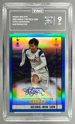Heung-min Son 2020 Topps Merlin Chrome Blue /75