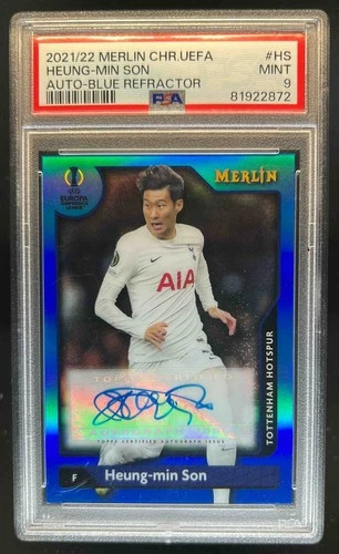 Heung-min Son 2021 Topps Merlin Chrome Blue Refractor /75