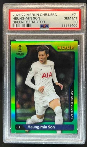 Heung-min Son 2021 Topps Merlin Chrome Green Refractor /99