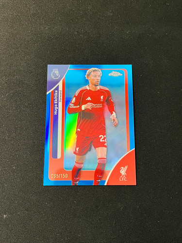 Hugo Ekitike 2026 Topps Chrome Blue Prizm /150