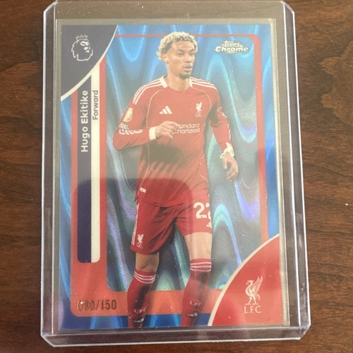 Hugo Ekitike 2026 Topps Chrome Blue Raywave Refractor /150