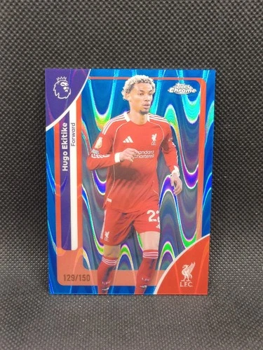 Hugo Ekitike 2025 Topps Chrome Blue Raywave Refractor /150