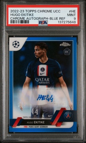 Hugo Ekitike 2023 Topps Chrome Blue Refractor /150