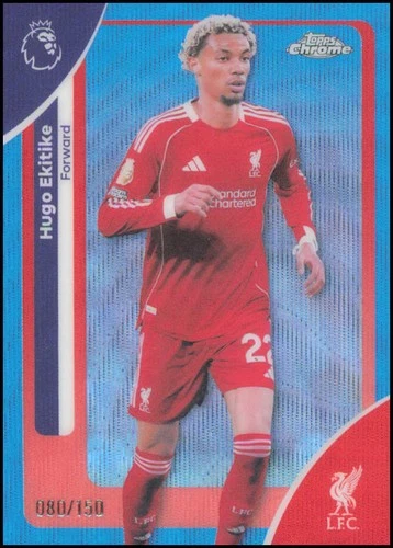 Hugo Ekitike 2026 Topps Chrome Blue Wave Refractor /150