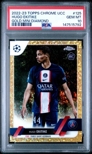 Hugo Ekitike 2022 Topps Chrome Gold Diamond Refractor /50
