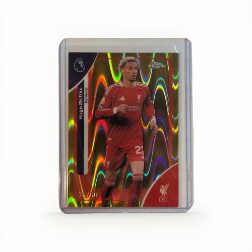 Hugo Ekitike 2026 Topps Chrome Gold RayWave /50