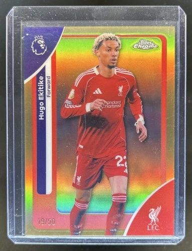 Hugo Ekitike 2026 Topps Chrome Gold Refractor /50