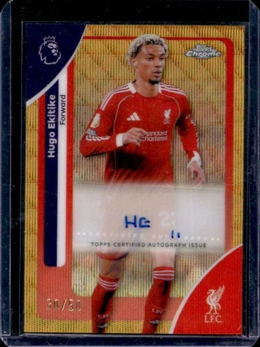 Hugo Ekitike 2026 Topps Chrome Gold Wave Refractor /50